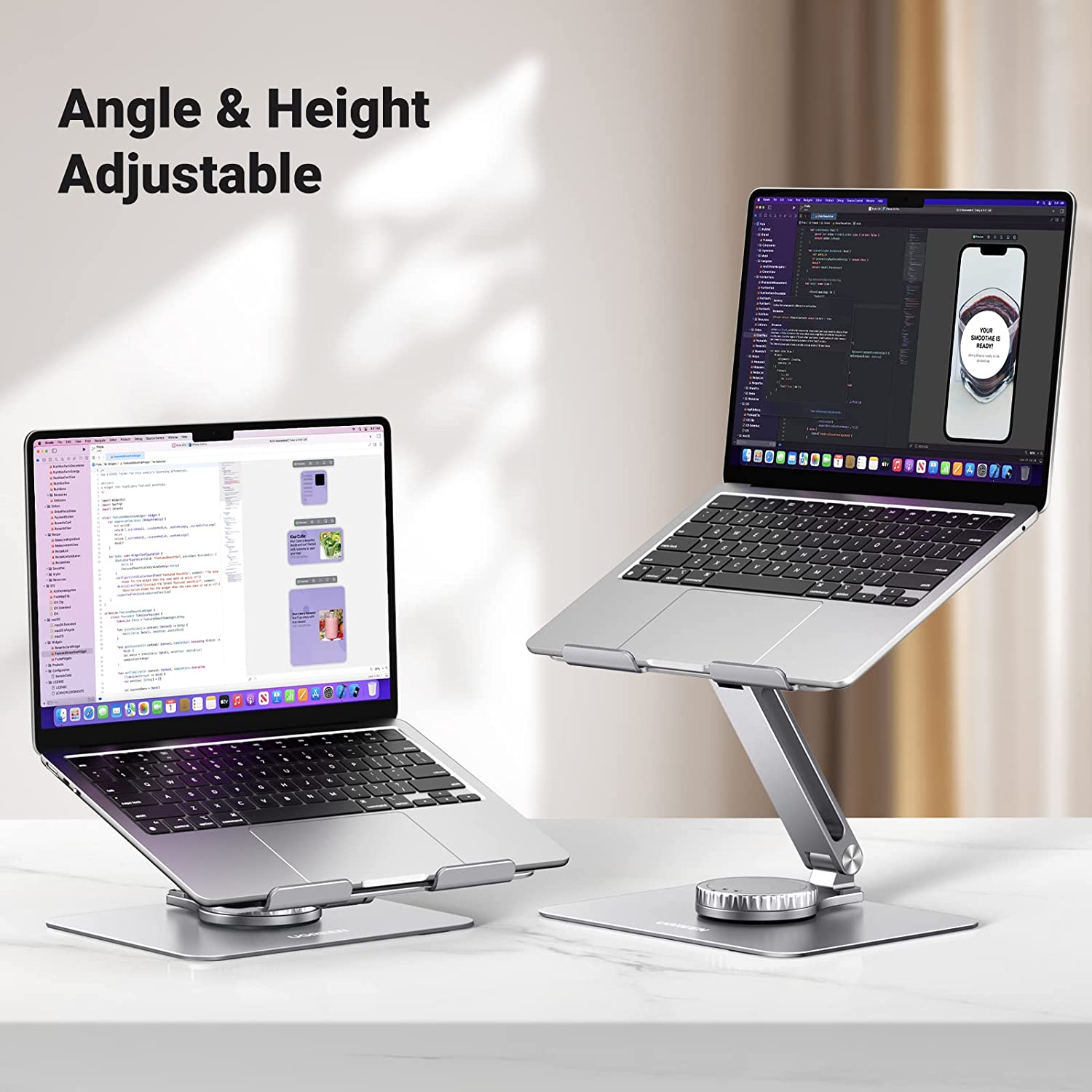 Desk Setup Macbook - UGREEN Laptop Stand for Desk Adjustable