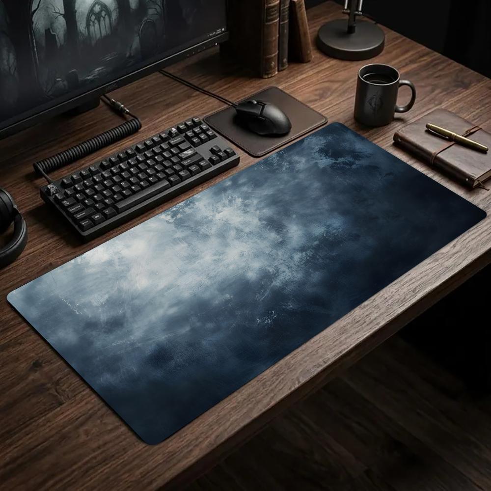 Desk Setup Grey - Dark Grey Abstract Mouse Mat Gaming