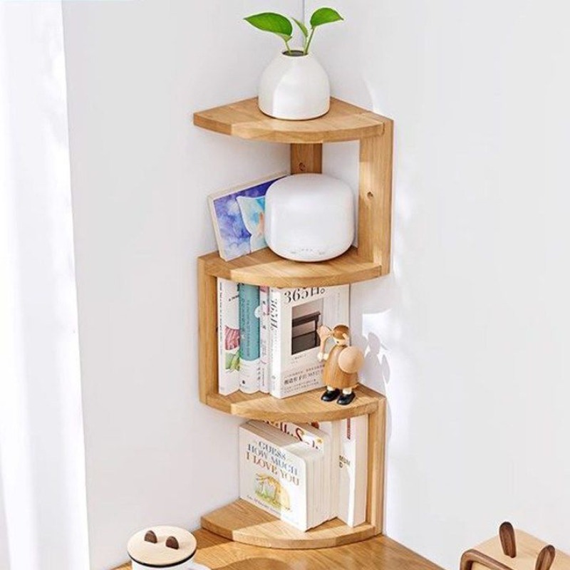 Natural Wood Corner Storage Sh - Desk Setup Oak review and price