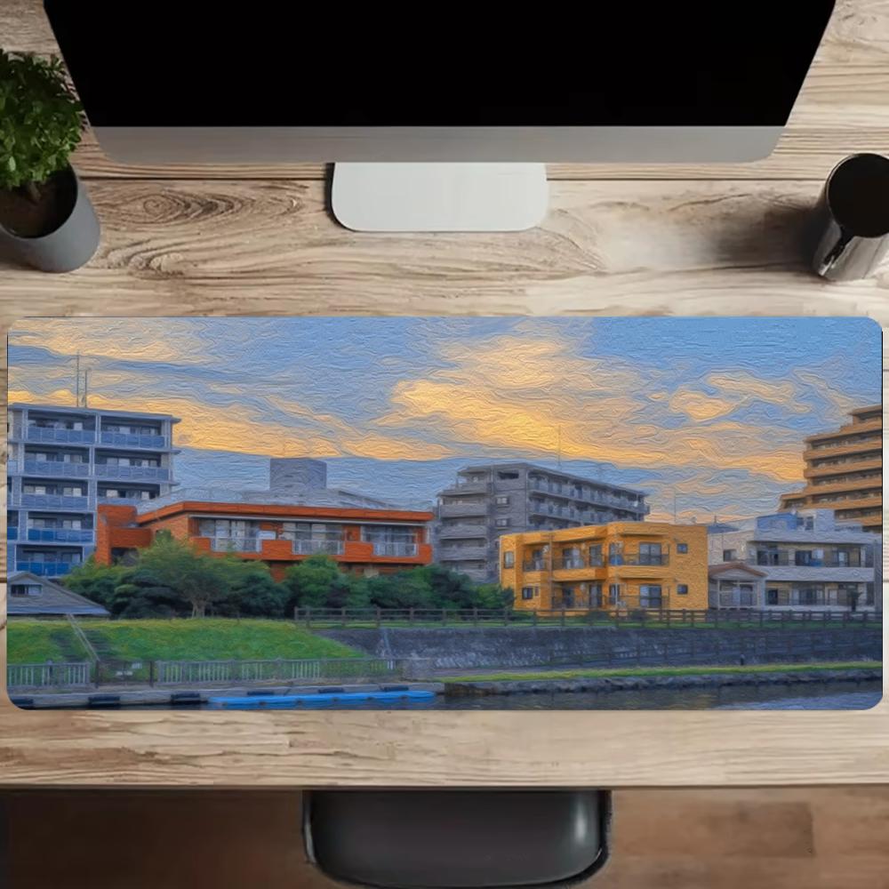 Urban Street View Oil Painting - Desk View Setup review and price