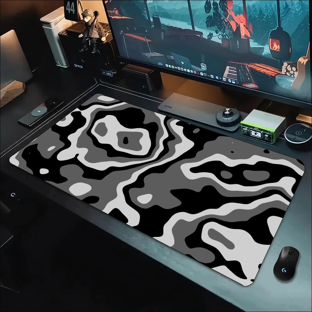 Desk Mat Grey White Topographi - Desk Setup Grey review and price