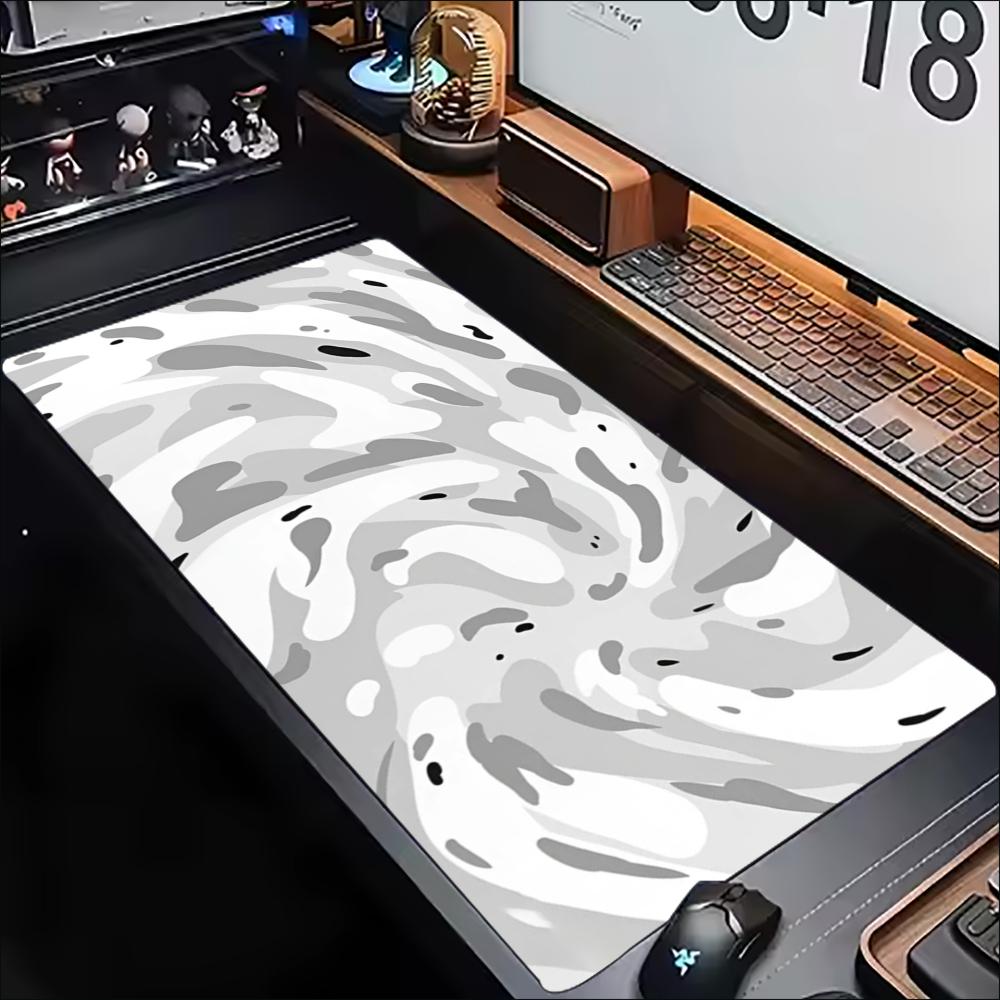 Desk Mat Grey White Topographi - Desk Setup Grey review and price