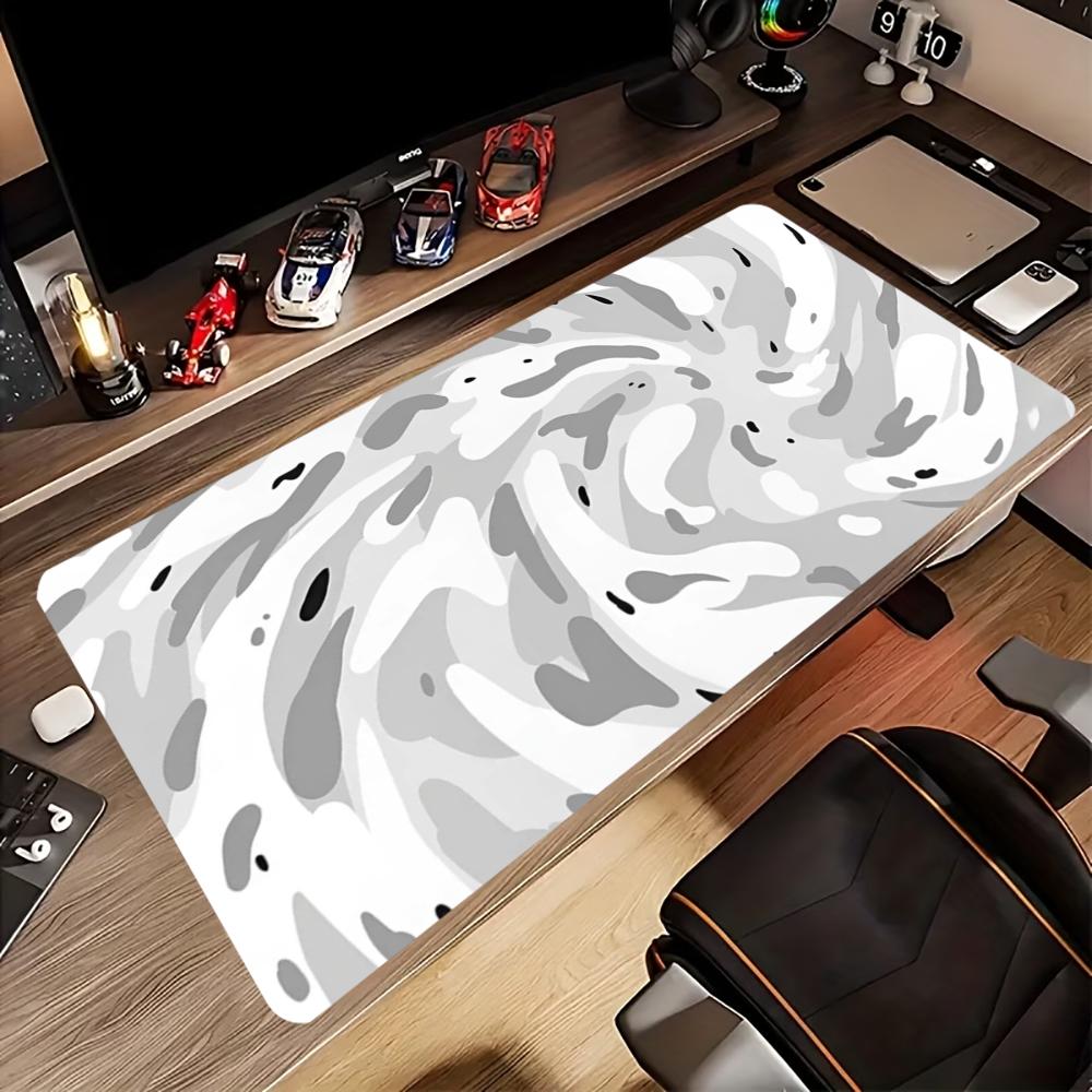 Desk Mat Grey White Topographi - Desk Setup Grey review and price