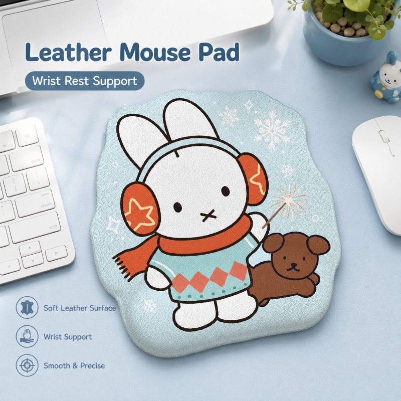 Anime Miffy Leather Mouse Pad  - Desk Setup With Tv review and price