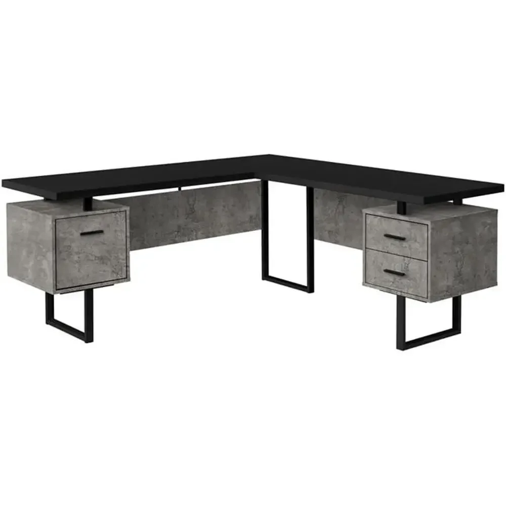 L-Shaped 70 Computer Desk with - Desk Setup Grey review and price