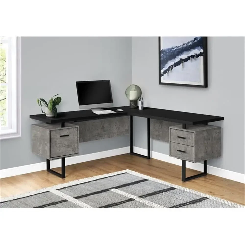 L-Shaped 70 Computer Desk with - Desk Setup Grey review and price
