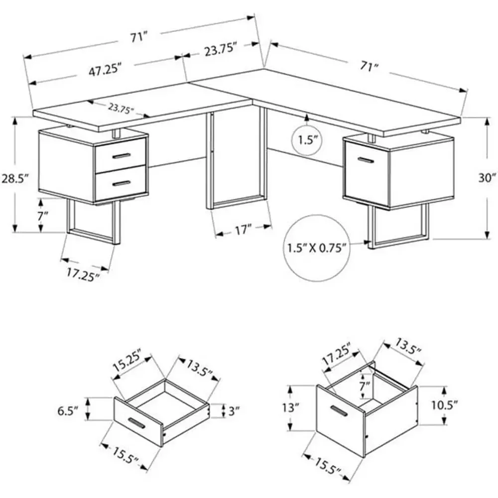L-Shaped 70 Computer Desk with - Desk Setup Grey review and price