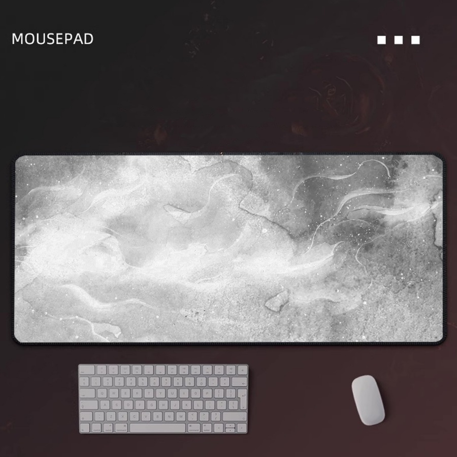 Gaming Mousepad Grey Marble La - Desk Setup Grey review and price