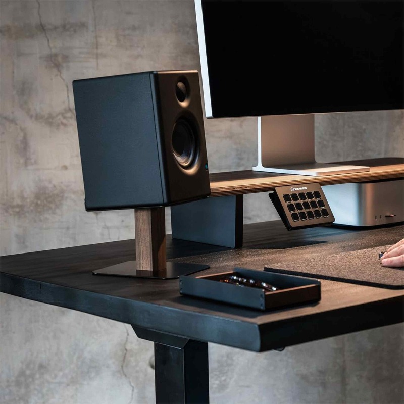 Black Walnut Speaker Stand Des - Desk Setup Speakers review and price