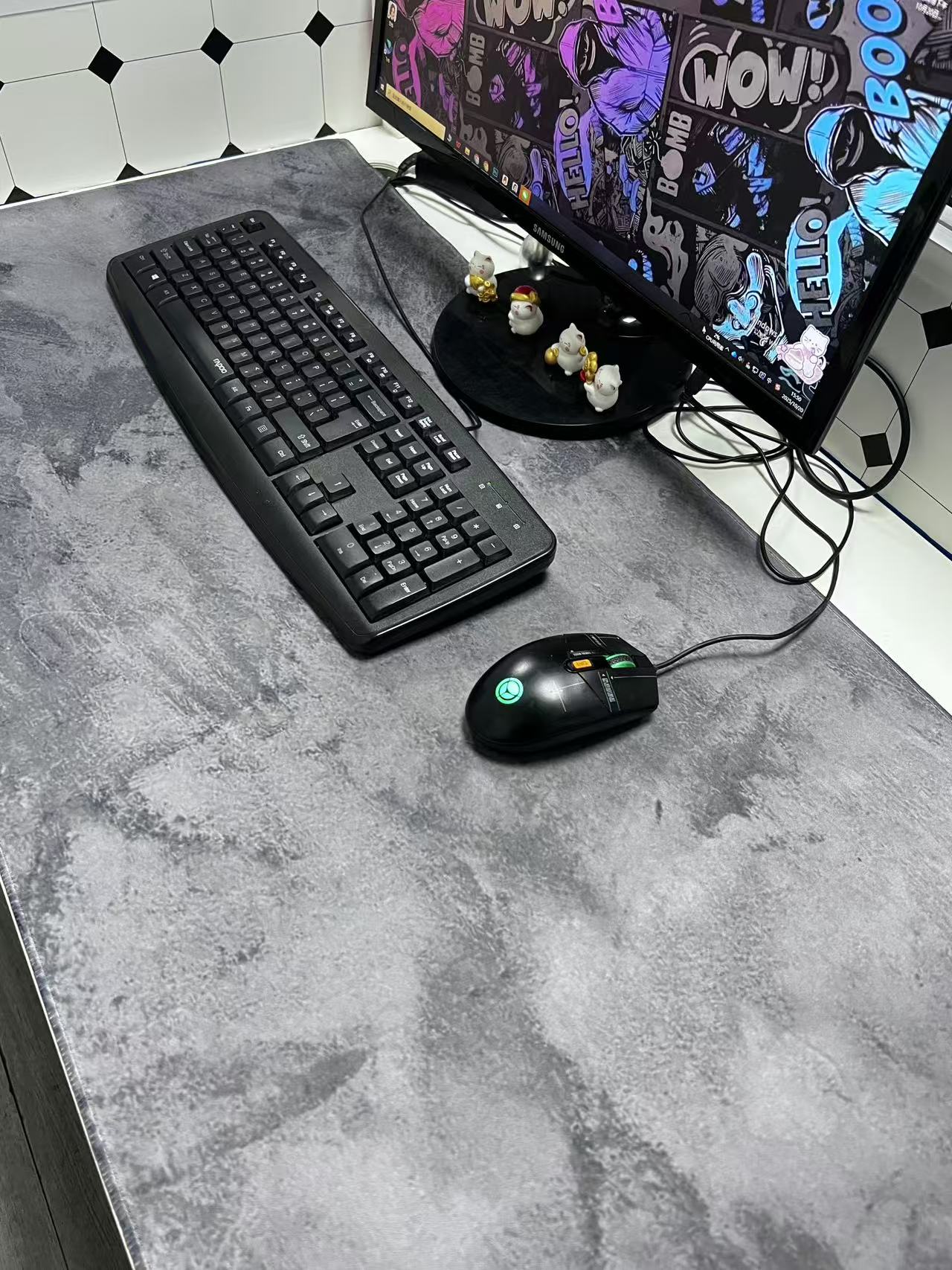 Grey Marble Big Mousepepad Mou - Desk Setup Grey review and price