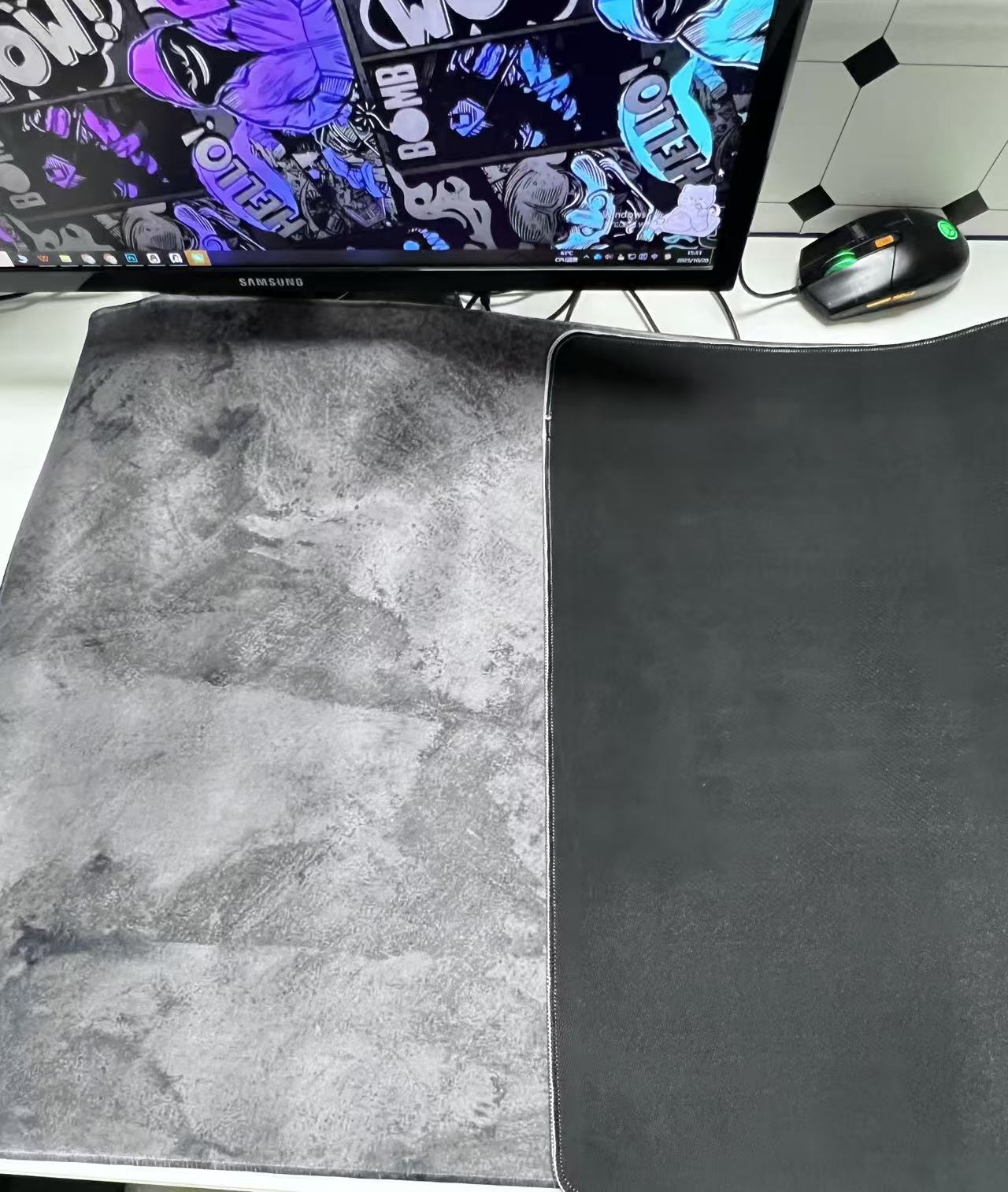 Grey Marble Big Mousepepad Mou - Desk Setup Grey review and price