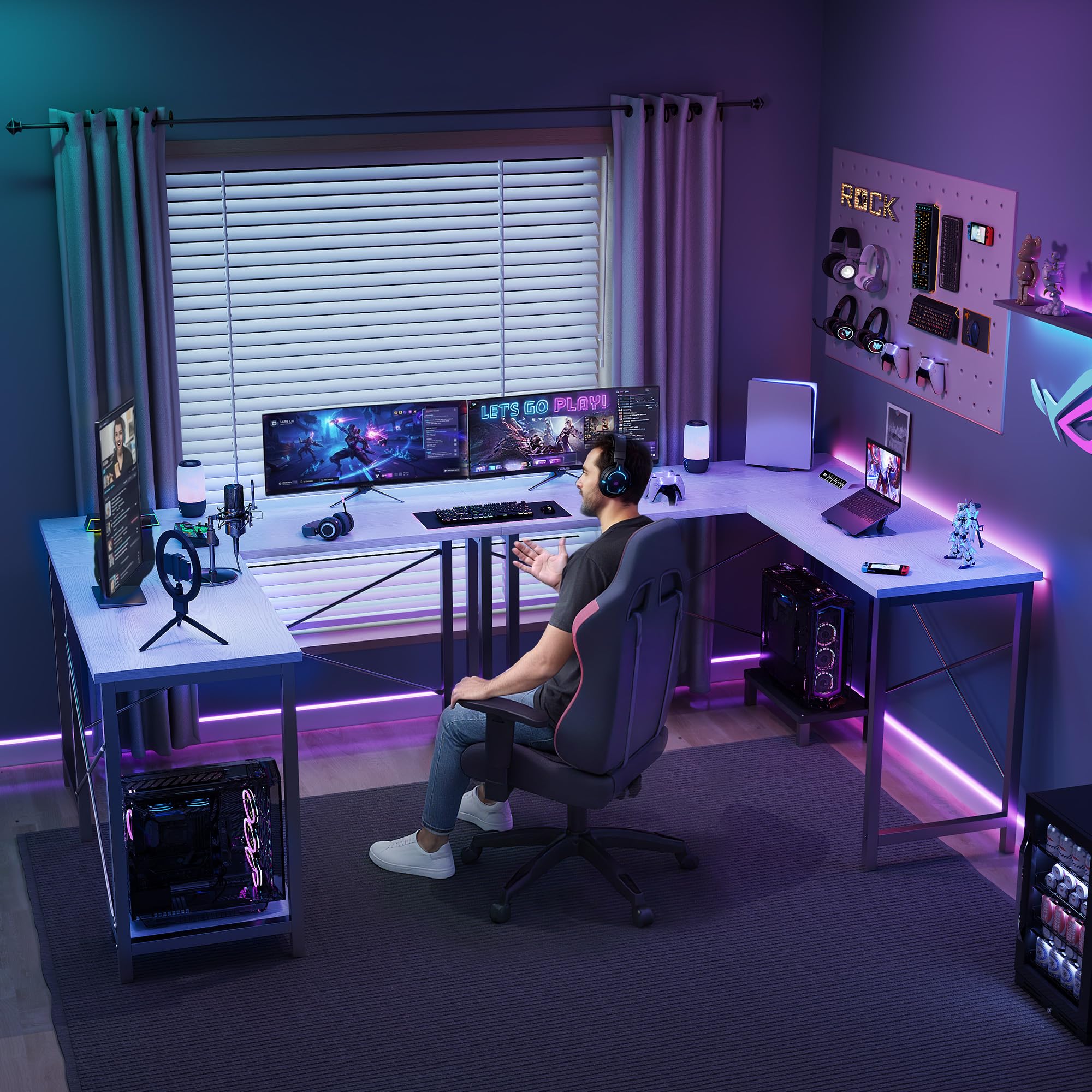 JHK 50 Inch L Shaped Desk Comp - Desk Setup Office review and price