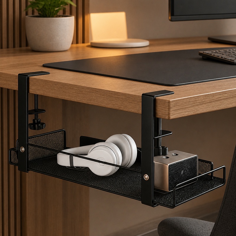 Under-Desk Steel Wire Manageme - Desk Setup Gear review and price