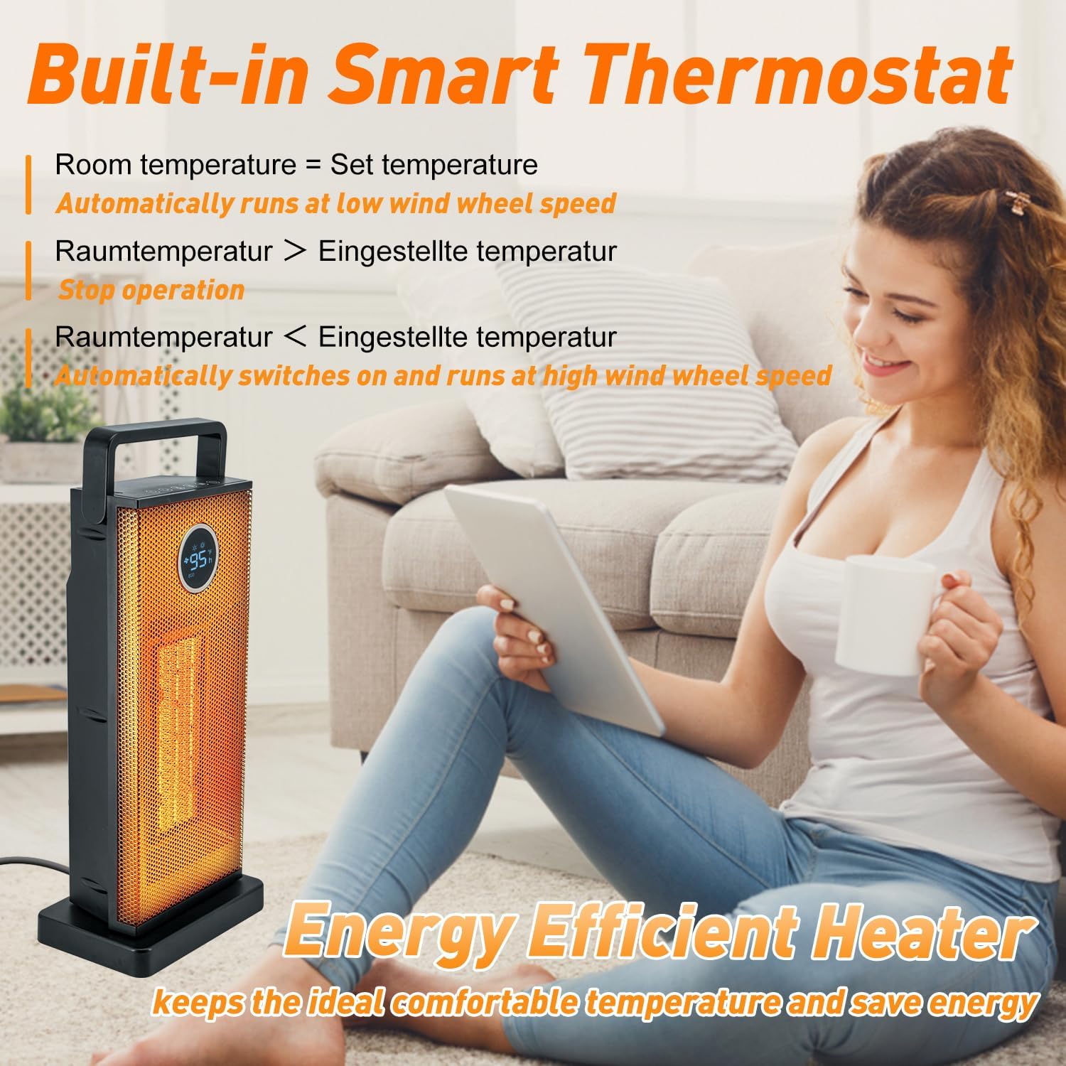 Room Heater 1500W Large Portab - Desk Setup Gear review and price