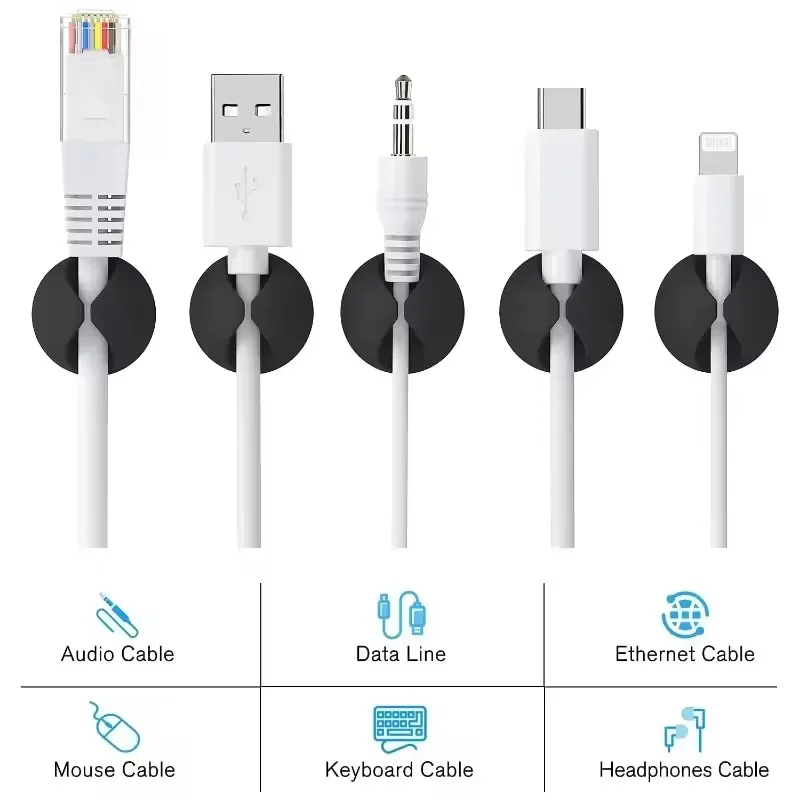 5/50Pcs Desktop Wall Cable Cli - Headphone Hook Under review and price