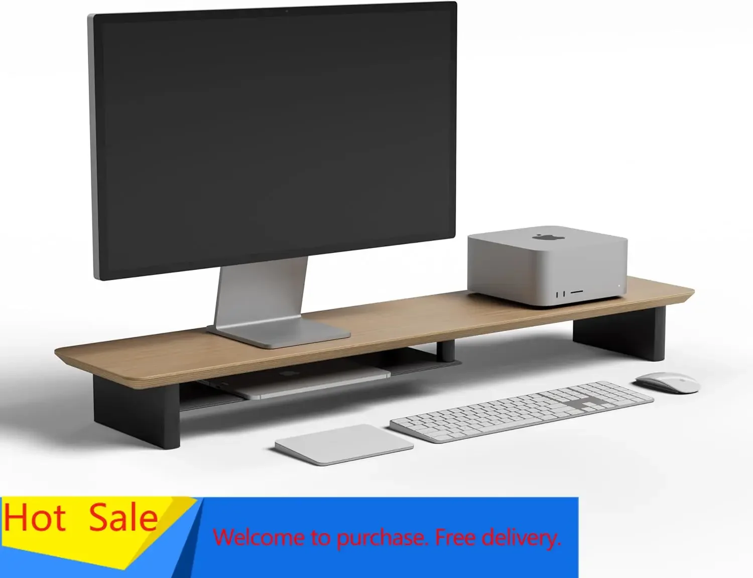 White Oak Dual‑Tier Ergonomic  - Desk Setup Oak review and price