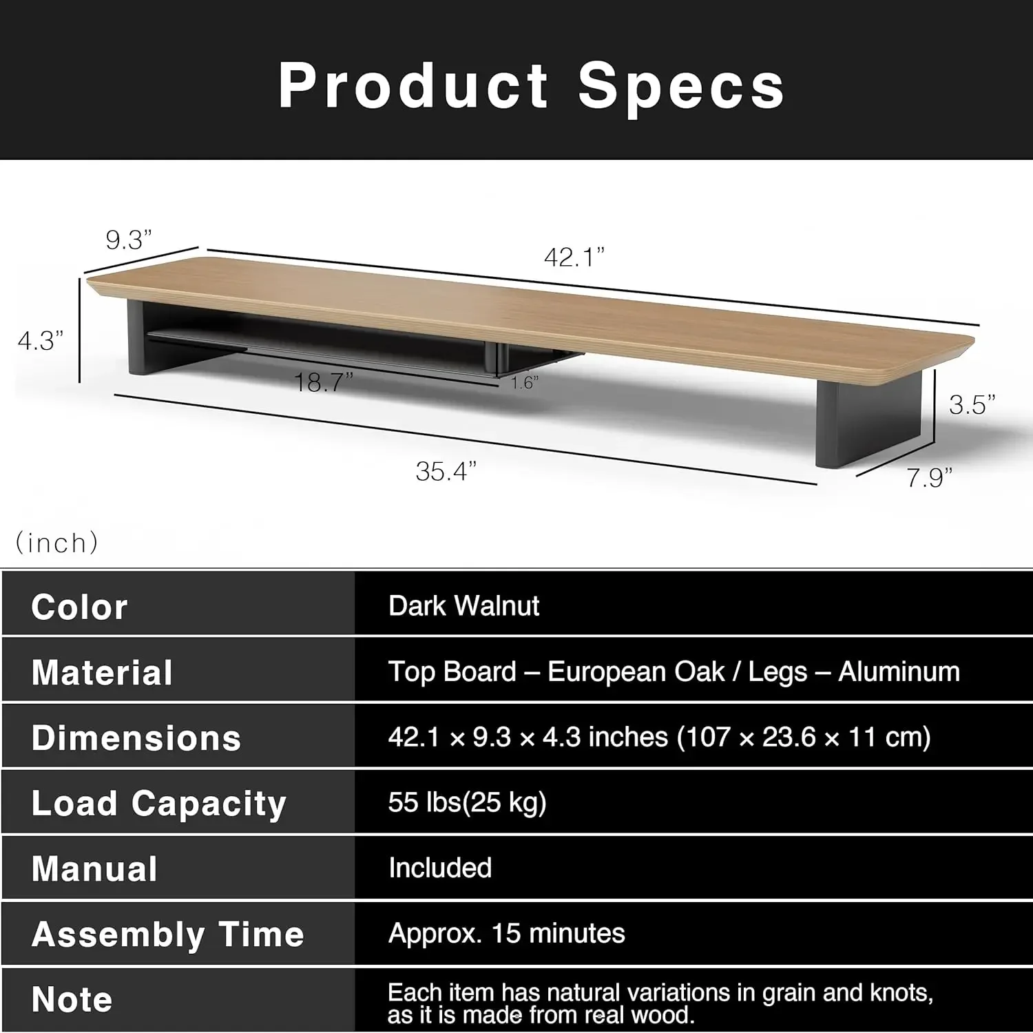 White Oak Dual‑Tier Ergonomic  - Desk Setup Oak review and price