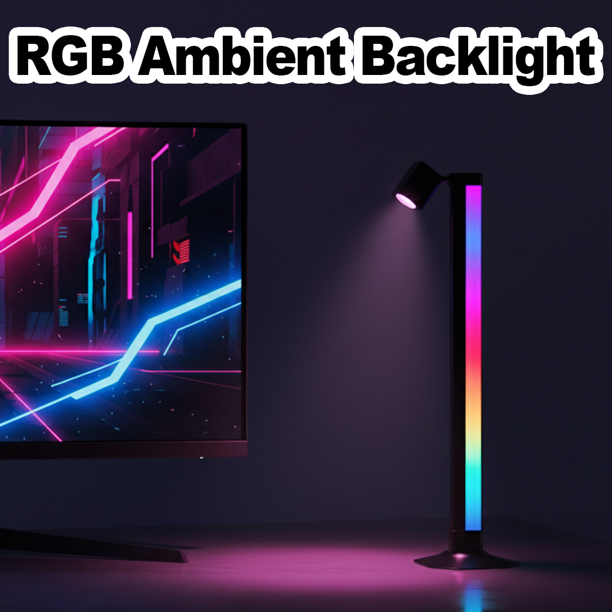 Smart Light Bar LED RGB Music  - Desk Setup With Tv review and price